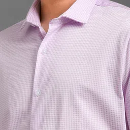 Louis Philippe Men Spread Collar Checked Cotton Slim Fit Formal Shirt image 2