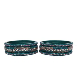 TAJ BRIDAL STORE Set Of 6 Kundan-Studded Bangle image 4