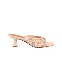 CAI Cream flower beige strap heel image 4