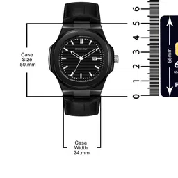 SWADESI STUFF Men Dial & Leather Straps Analogue Watch SDS 164 BLACK 9 image 5