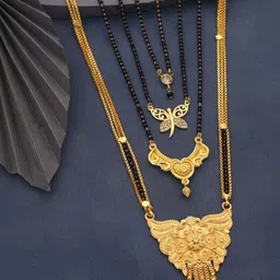 Bhanu diam Gold-Plated Brass Mangalsutra-picture-25