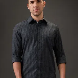 Kenneth Cole Men Slim Fit Grid Tattersall Checked Spread Collar Cotton Casual Shirt-image-56