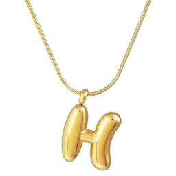 ARISTAL Jewellery Unisex Gold-Plated Letter H Pendant Necklace image 3