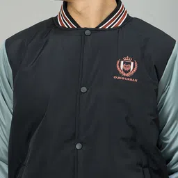 Duke Men Stand Collar Typography Printed Bomber Jacket image 5