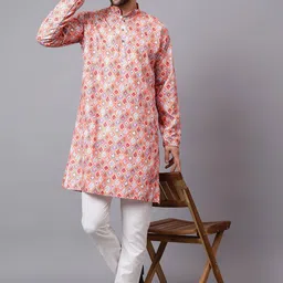 Go Stylish Men Geometric Printed Indie Prints Kurta image 3