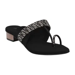 PINK LEAF Women Ethnic - Embellished Open Toe Block Sandals-picture-21