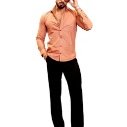 VORTEX Spread Collar Cotton Regular Fit Shirt image 4