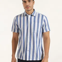 Blackberrys Striped Spread Collar Slim Fit Cotton Shirt-picture-13