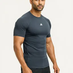 ANTUM Men Brand Logo Printed Compression T-shirt image 2