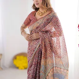 MAHARANI COUTURE Ethnic Motifs Printed Pure Cotton Kanjeevaram Saree image 5