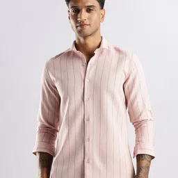 NEVER NEUD Men Classic Opaque Striped Casual Shirt-picture-10
