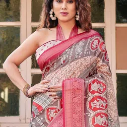 MAHARANI COUTURE Ethnic Motifs Pure Silk Jamdani Saree image 5