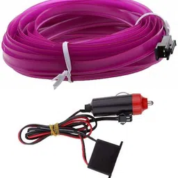 selifaur Cold Dashboard Luxury 5 Meter Car Dashboard Ice Purple EL Wire Car Interior Light Ambient Neon Light Scorpio Car Fancy Lights image 3