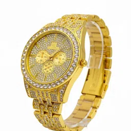 leathertone Full Diamond Set Watch for Men Analog Watch - For Men & Women ROH266 image 3