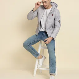 nysine Men Solid Bomber Jacket image 4