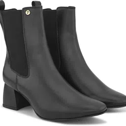 EL PASO Women Black Faux Leather Casual Chelsea Boots Boots For Women-picture-21