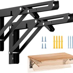 granthi enterprise Folding Shelf Brackets,Heavy Duty Metal Collapsible Shelf Bracket for Table,Desk 40.82CM Shelf Bracket-picture-21