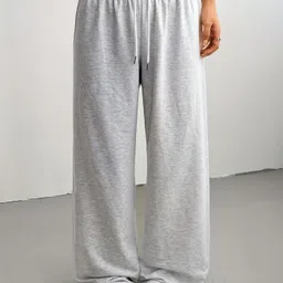 warcourt Women Loose Fit Grey Cotton Blend Trousers image 3