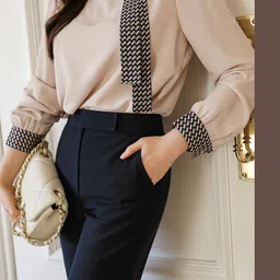 gg style Casual Cuffed Sleeves Printed Women Light Green Top image 4