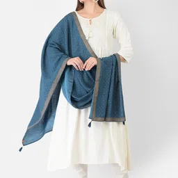 Span Women White Thread Work A-LINE Kurta image 4