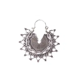 Studio One Love Silver-Plated Contemporary Oxidised Chandbalis Earrings image 3