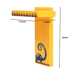 AAKRITI ART CREATIONS Set Of 2 Yellow & Blue Patterned Shelves With Terracotta Miniatures image 5