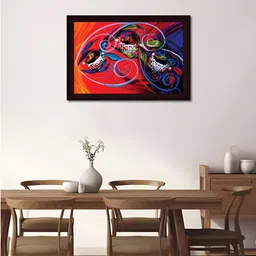 Tamatina Black & Red Printed Wooden Framed Canvas Wall Art image 5