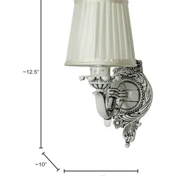 Fos Lighting White & Black Classic & Transitional Antique Swan Pleated Frustum Wall Lamp image 5