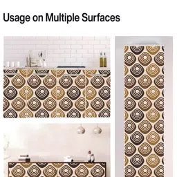 WallDaddy Beige & Brown Jalebi Designed Self Adhesive Wallpaper image 5