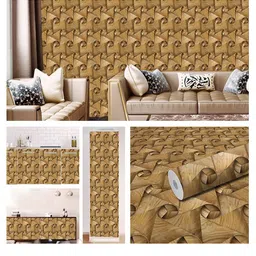 WallDaddy Brown Mad Angle Designe Self Adhesive Wallpaper image 5