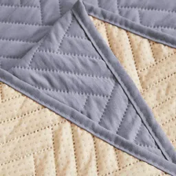 HOUSE OF QUIRK Grey Printed Single Seater Quilted Water-Resistant Sofa Mat With Arms image 4