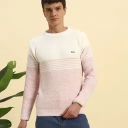 hermiston Men Striped Round Neck Pink Sweater-picture-10