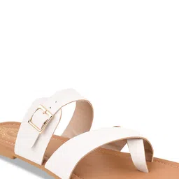 Shoetopia Buckled One Toe Flats image 3