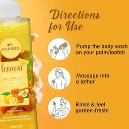 FOAMZO Lemon & Honey Body Wash with Vitamin C for Skin Illumination - 200 ml image 3