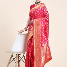 Rujave Woven Design Zari Silk Banarasi Saree image 5