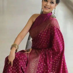 BAESD Ethnic Motifs Woven Design Zari Pure Silk Banarasi Saree image 5