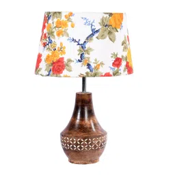 Tokyo Multicolour Fabric Shade Night Lamp With Wood Base By BrightDaisy image 5