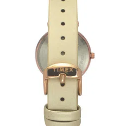 Timex Women Brass Embellished Dial & Leather Straps Analogue Watch TWEL19201 image 3