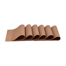OBSESSIONS Brown 6 Pieces Textured Heat Resistant Rectangle Table Placemats-image-66