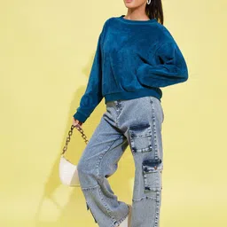 Noh.Voh - SASSAFRAS Kids Girls Round Neck Fleece Sweatshirt image 2