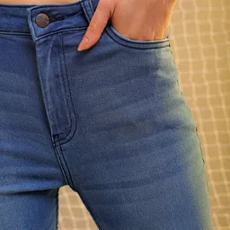 Freehand by The Indian Garage Co Women Skinny Fit High-Rise Heavy Fade Stretchable Jeans image 3