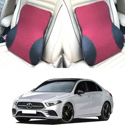 oshotto Black, Red Fabric, Leatherite Car Pillow Cushion for Mercedes Benz-picture-24