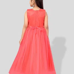 BAESD Girls Floral Embroidered Net Fit & Flare Maxi Dress image 3