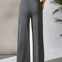 dtr fashion Women Regular Fit Grey Lycra Blend Trousers image 4