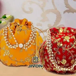 jivon Women Yellow, Red Potli-picture-34