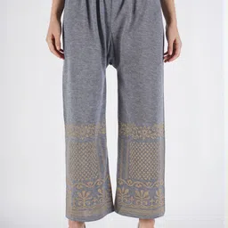 CROWN KING Ethnic Motifs Printed Easy Wash Mid-Rise Woolen Trouser-image-18