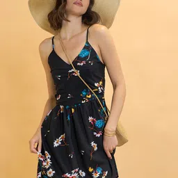 CORSICA Floral Print Gathered A-Line Mini Dress-image-23