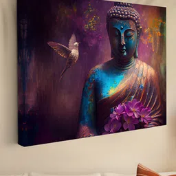 Aura Blue & Purple 1 Piece Canvas Other Wall Paintings image 2
