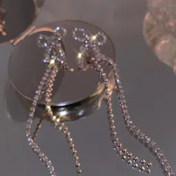 FIMBUL Silver-Plated Rhinestone Studded Contemporary Drop Earrings-picture-29