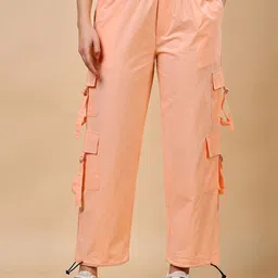 RANGRIWAZ Women Relaxed Fit High-Rise Cargos Trousers-image-97